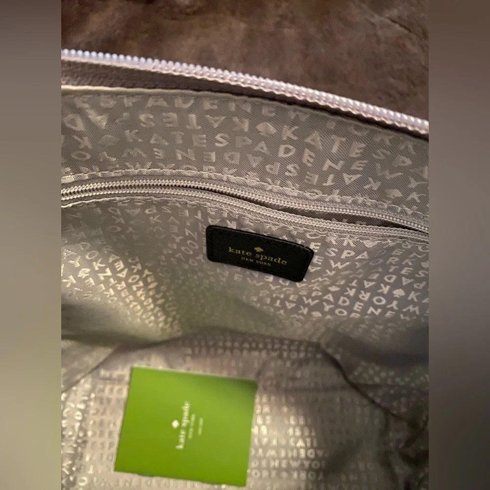 Kate Spade NY Silver Glitter with Matte Black Bow & Handles MINT Condition
